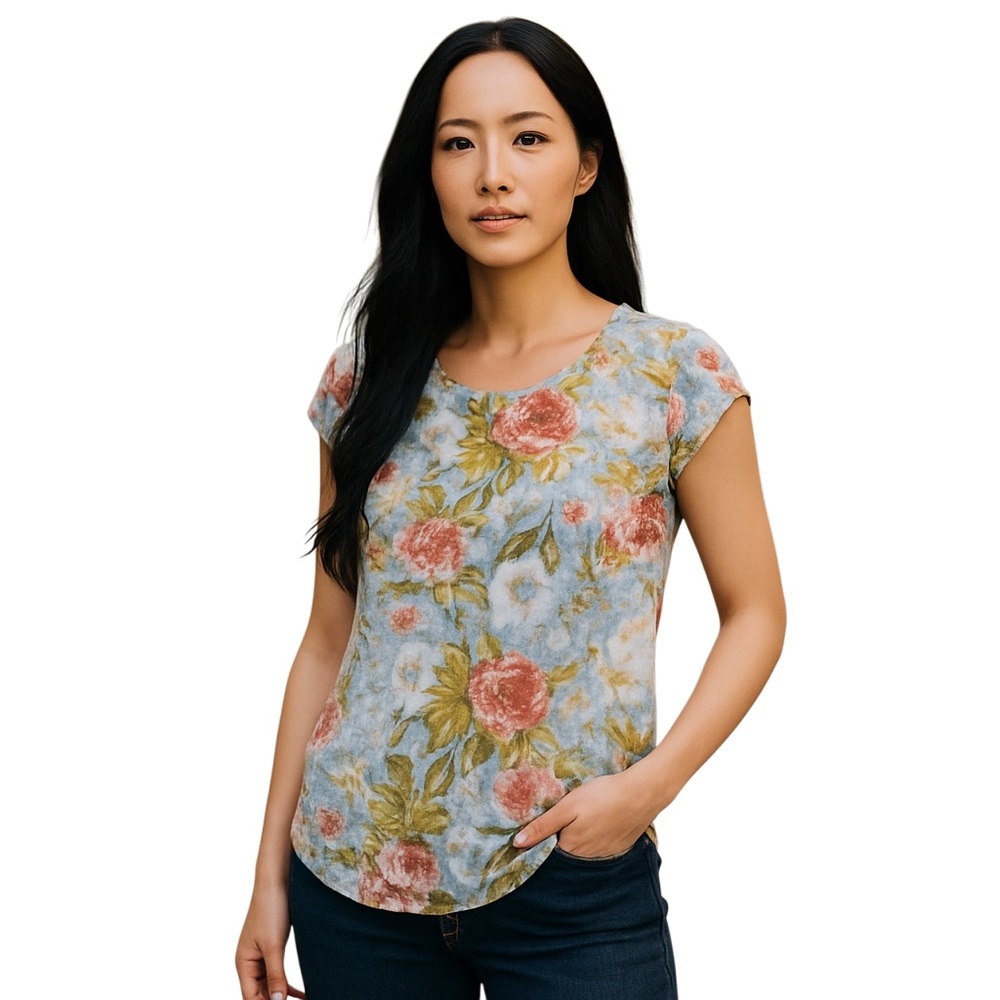 Joie 100% Linen Floral Dolman Sleeve Blouse Women’s Size Small